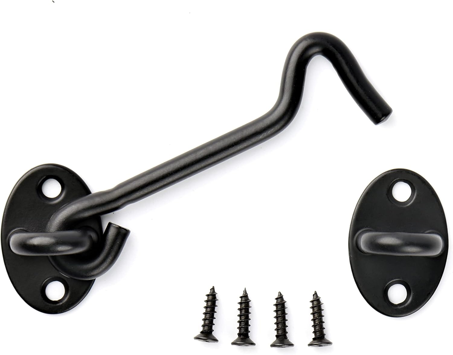 4-Inch Privacy Hook and Eye Latch for Sliding Barn Doors, Wooden Fences, and Windows