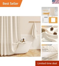 Water Repellent 72x84 Inch Boho Tassel Shower Curtain - Modern Farmhouse Style