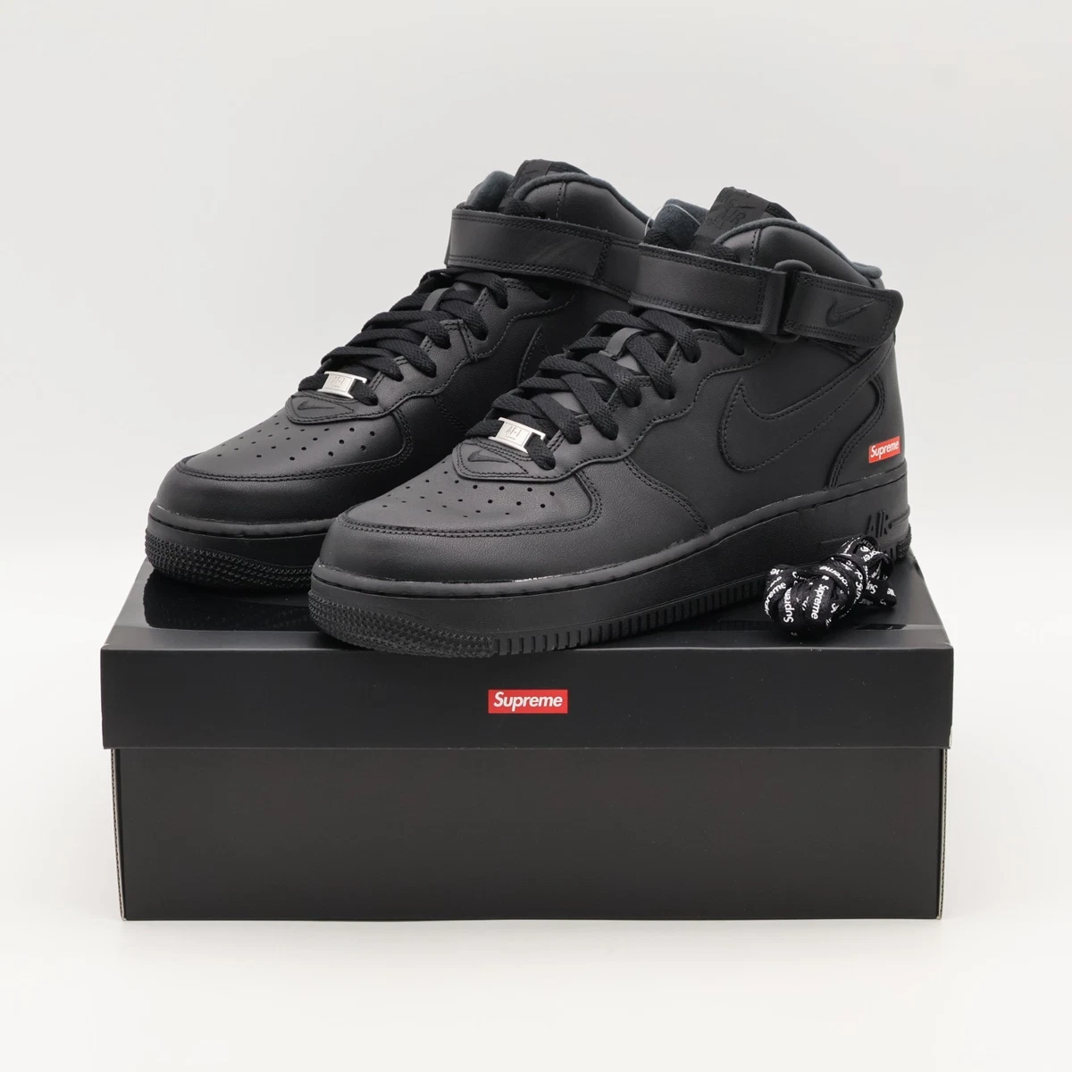 supreme×NIKK air force1 Mid Black FW24 Las mejores ofertas en Nike Supreme x Air Force 1 Mid Box Logo