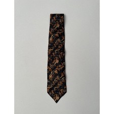 Ermenegildo Zegna Silk Tie Made In Italy Black Floral Designer Luxury Mens