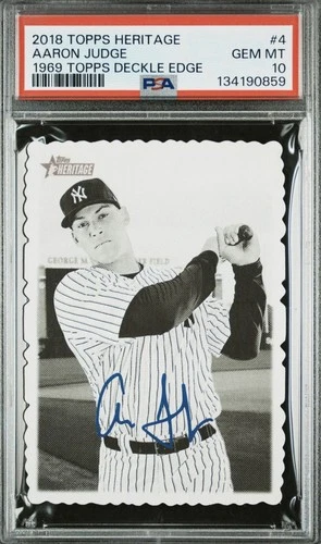 2018 Topps Heritage Aaron Judge 1969 Deckle Edge PSA 10 Gem Mint Yankees