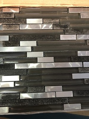 Glass & Stone Linear Random Wall Tile Sold As A Sheet. Dal Tile Endeavor Zen
