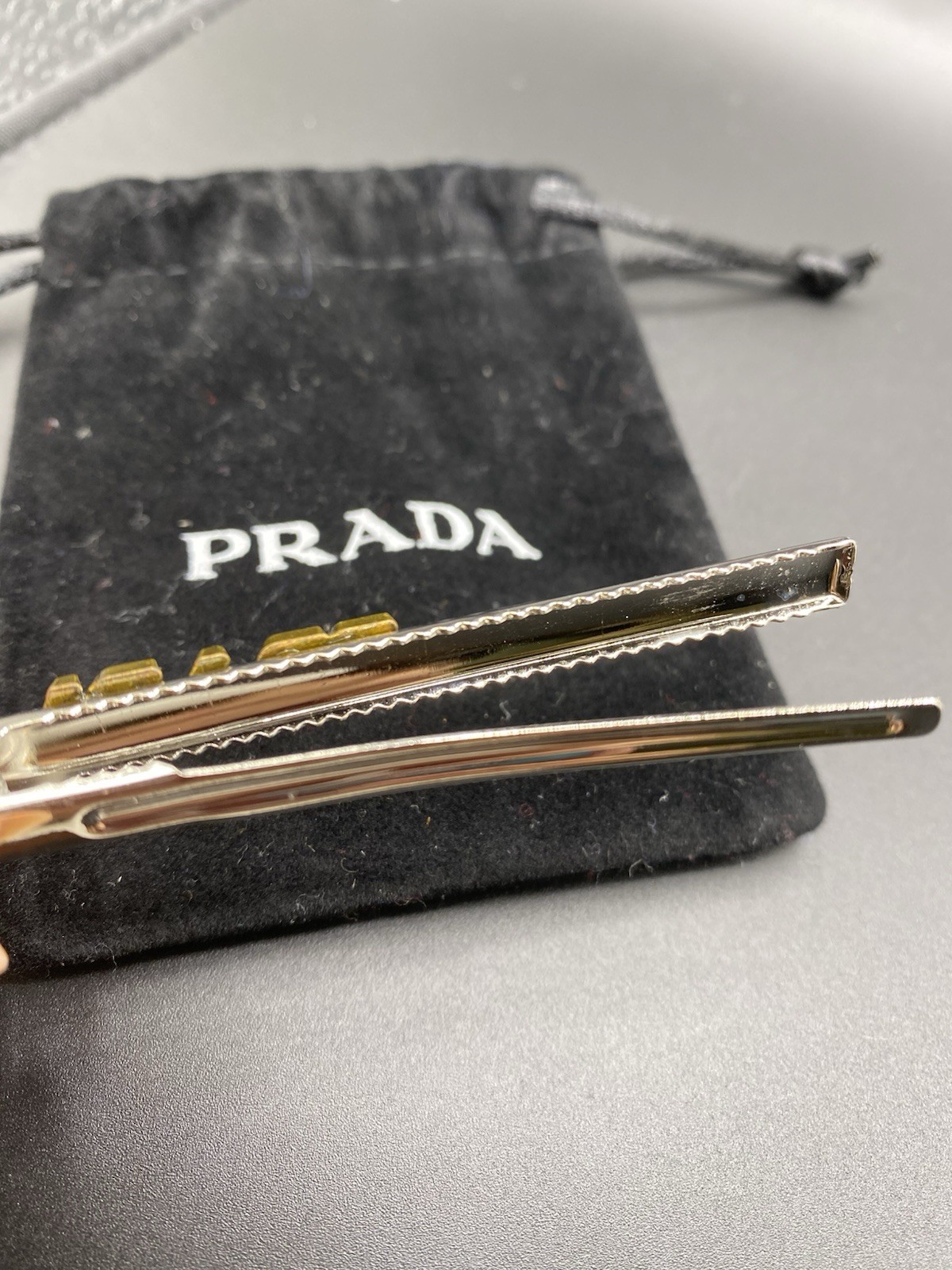 PRADA Hair Clip Alligator Hair Accessories Hair Accessory (Pair) Used NO BOX thumbnail 6