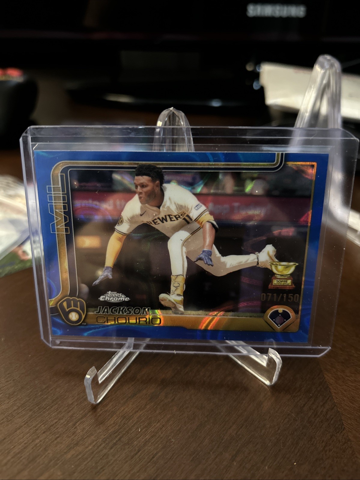 2025 Topps Chrome - Jackson Chourio #262 Blue RayWave Refractor /150