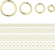 14K Gold Plated Jump Rings 900PCS 4/6/8/10 Mm Gold Jump Rings Strong Open Ring B
