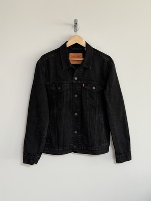 Levi s Denim Trucker Jacke Washed Black Jeans Herren Large