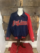 Vintage Cleveland Indians Starter Jacket Men XL 90s Bomber Diamond Collection