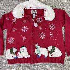 VINTAGE Tiara International Sweater Womens Large Polar Bear Ugly Christmas 00s