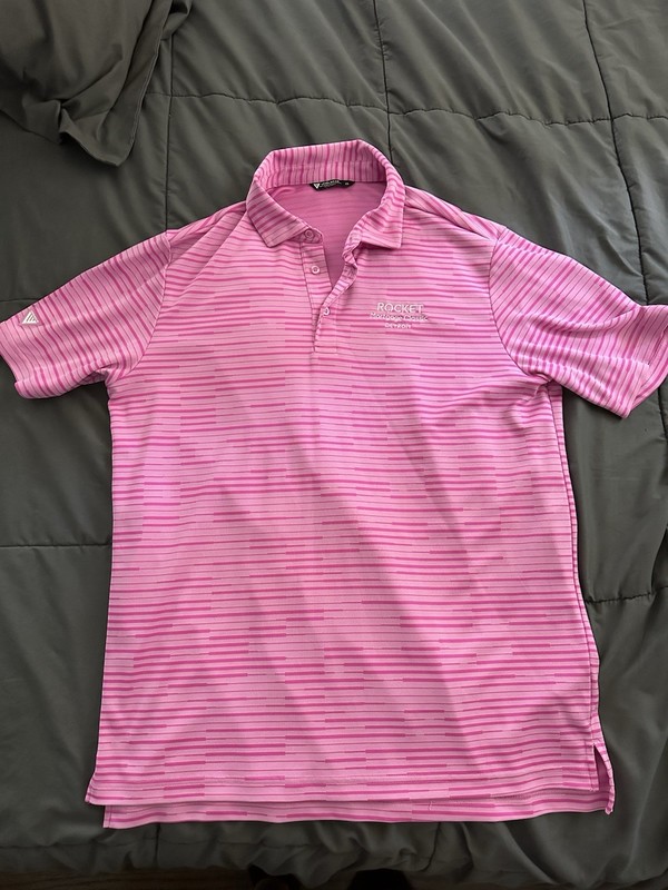 Levelwear Rocket Mortgage Classic Large Mens Pink Polo/Golf Shirt