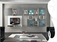 Wohnwand Rtv Wandschrank Regal Wohnzimmer Tv Holz SchräNke Vitrine Wand Regale