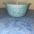 Vintage Pyrex 473 Turquoise Blue Amish Butterprint Casserole Dish Bowl 1Qt Lid