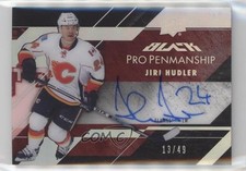 2015-16 UD Black Pro Penmanship Spectrum 13/49 Jiri Hudler #PEN-JH Auto 1f1