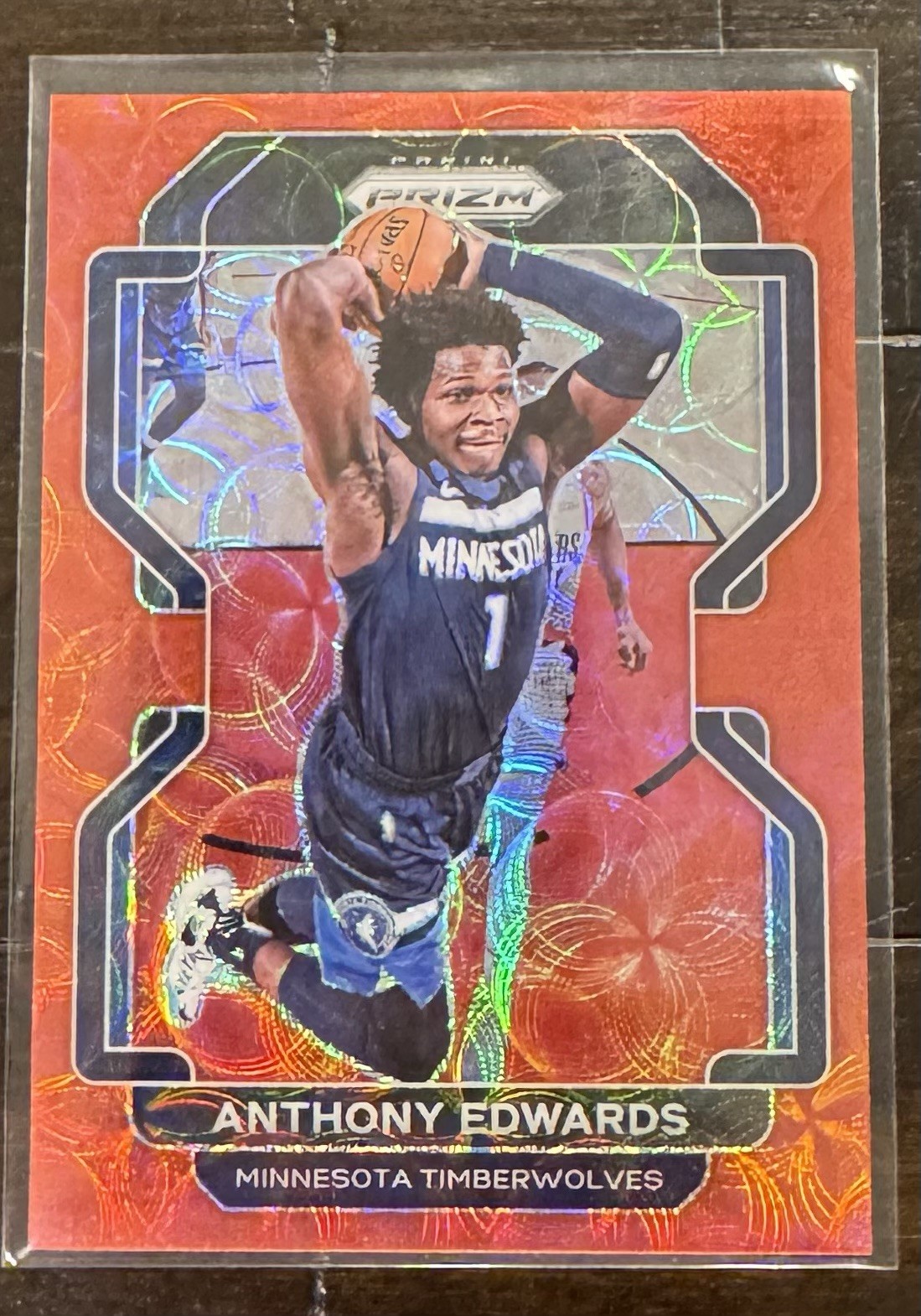2021-22 Panini Prizm Anthony Edwards #37 Choice Red Prizm /88