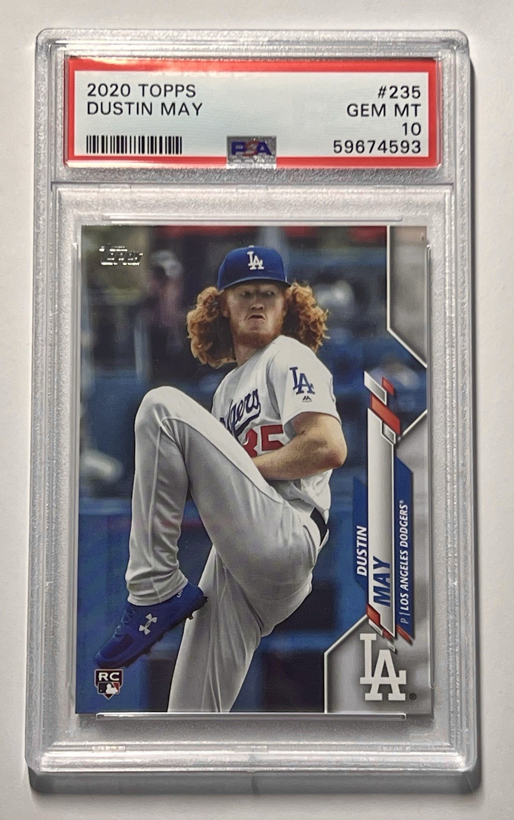 2020 Topps Dustin May RC #235 Los Angeles Dodgers PSA 10