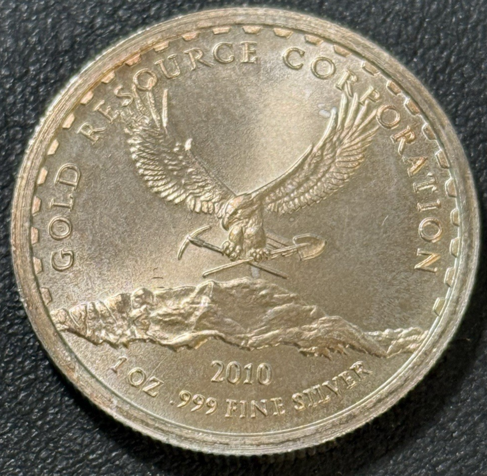2010 1 Oz .999 Silver Gold Resource Corporation Oaxaca Mexico
