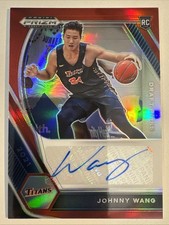 2021-22 Panini Prizm Draft Picks Johnny Wang Red Prizm Rookie Auto #/199 #DP-JWA