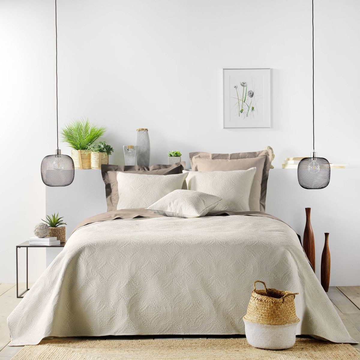 Couvre-Lit Romane 240x260cm pour une Décoration de Chambre Cosy et Naturelle