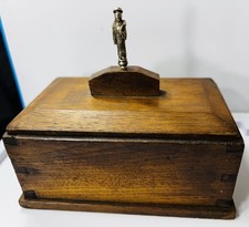 Antique wooden box with silver top possibly chinese