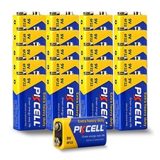 PKCELL 9V Batteries, 100 Pack 9 Volt Batteries Carbon Zinc, 9V Battery for S...