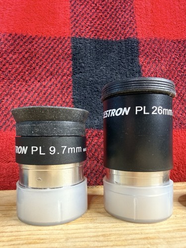 Celestron PL 9.7mm & 26mm Plössl Telescope Eyepieces 1.25” Pair Lot Used