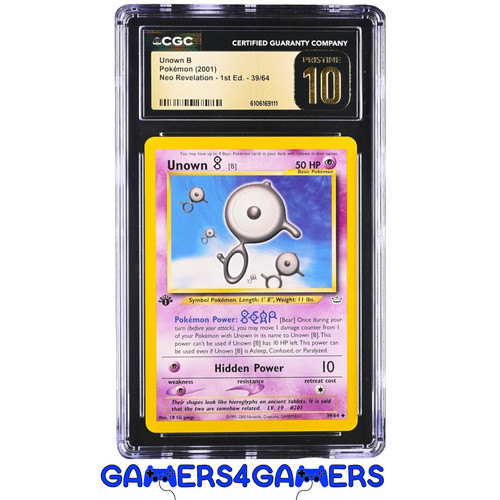 Unown [B] (1st Edition) graded CGC 10 for sale on eBay