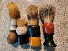 Lot of 4 Vintage Shaving Brushes   Rubberset, Star, Mixed Bristle