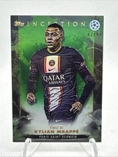 2022-23 Topps Inception UCL Kylian Mbappe PSG First XI Real Madrid /99 Green SP