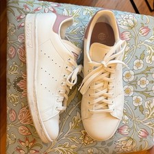 Adidas Mujer Stan Smith Zapatillas Blancas con Tacón Oro Rosa Pestaña Talla 9