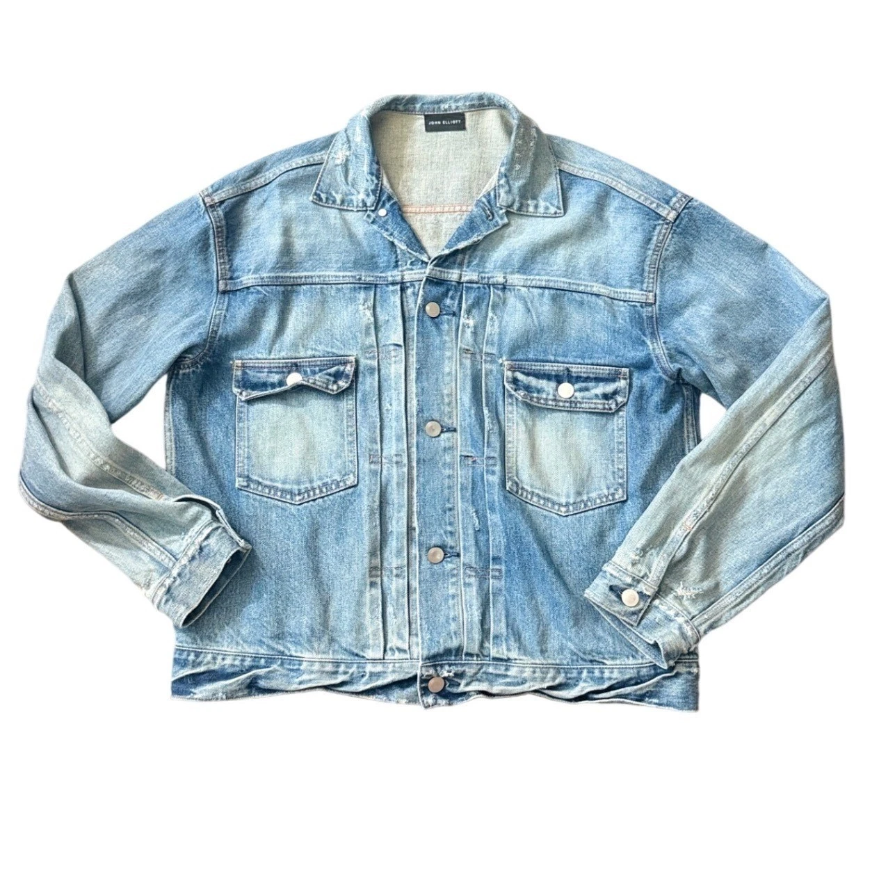 Quiet Lux John Elliott Distressed Denim Jacket Light Wash Made in Japan Size 3
Opens in a new window
