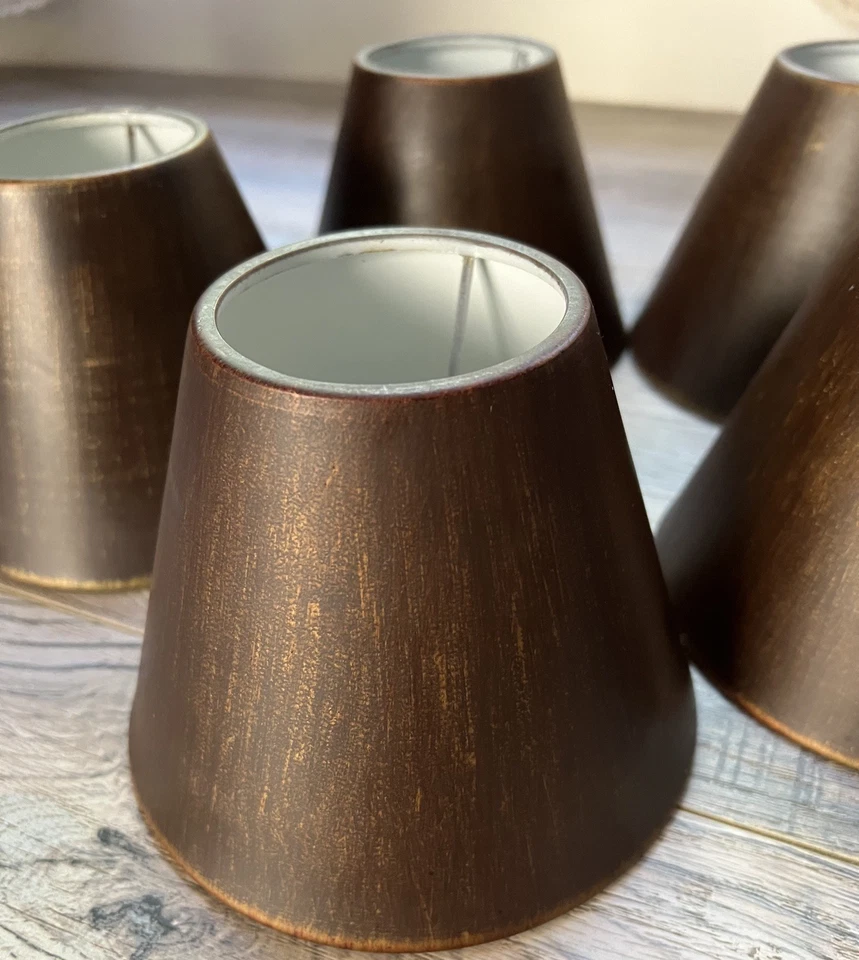 "5 pantallas industriales de metal bronce marrón diámetro 6"" lámparas de araña **BONITAS*" Foto 3 de 4