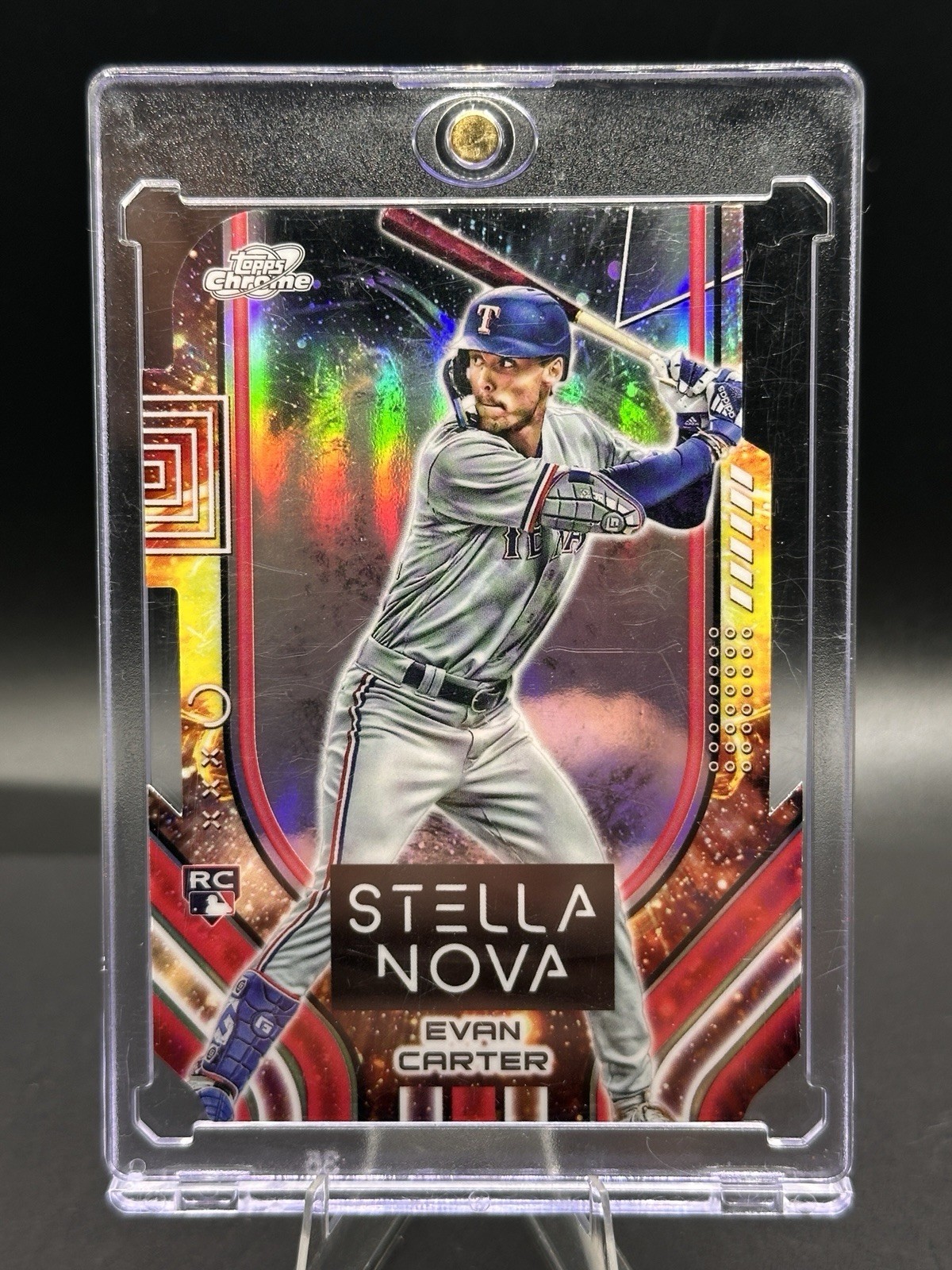 2024 Topps Cosmic Chrome Evan Carter RC Stella Nova SSP CASE HIT Texas Rangers