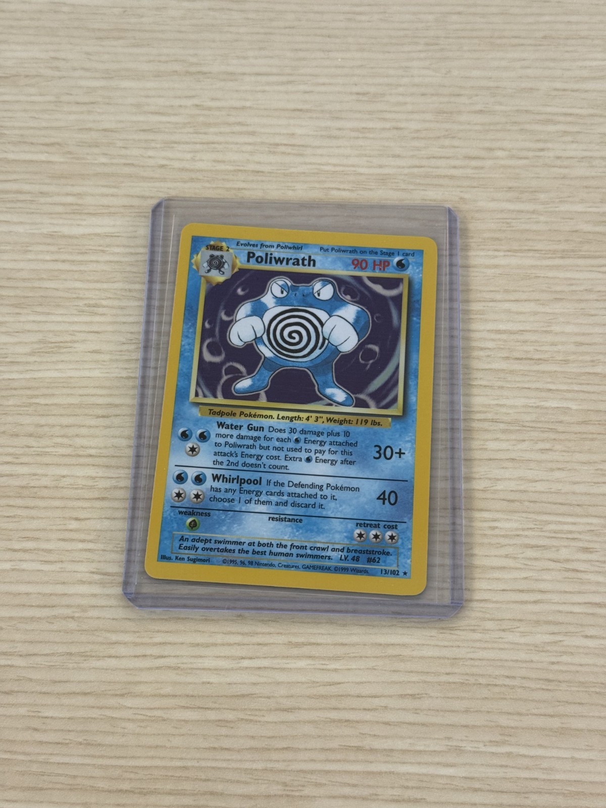 1999 Pokemon Base Set Poliwrath 13/102 Holo Rare Unlimited WOTC Vintage