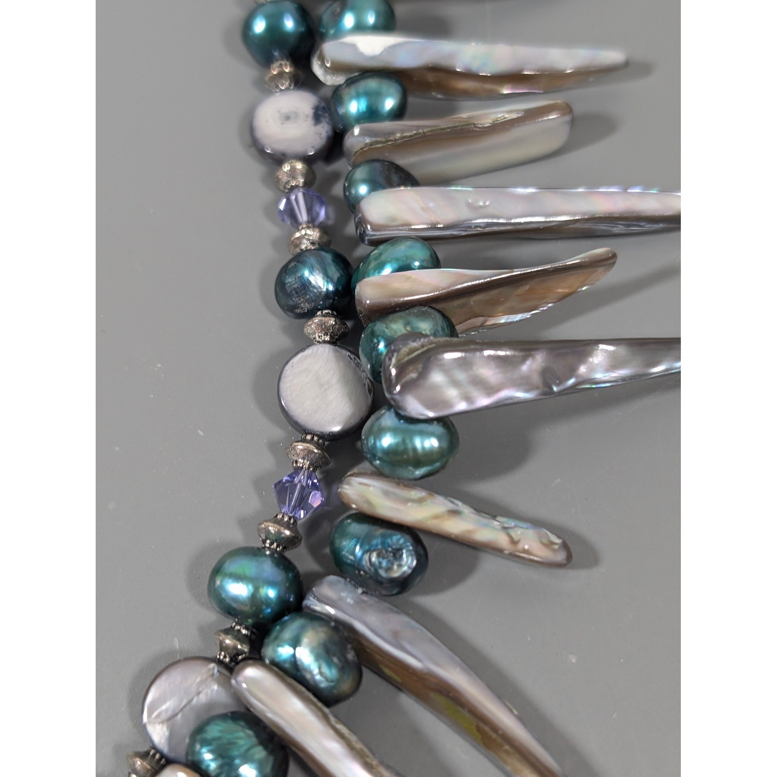 Artisan Abalone Shell Statement Necklace 18 Inch … - image 5