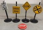 VINTAGE PRESS STEEL TONKA? STATE HI WAY DEPT CONSTRUCTION ROAD SIGNS