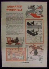 3 Animated Whirligigs 1941 How-To build PLANS Train / Fisherman + more