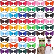 100 Pieces Dog Bow Ties for Dogs with Adjustable Collar 19 Medium, Multicolor