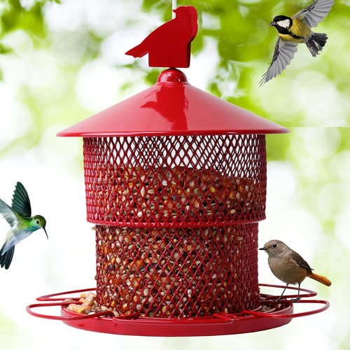 Metal Bird Feeder for outside Hanging, Bird Feeders Squirrel Proof, 4 Lbs Large - Picture 8 of 12