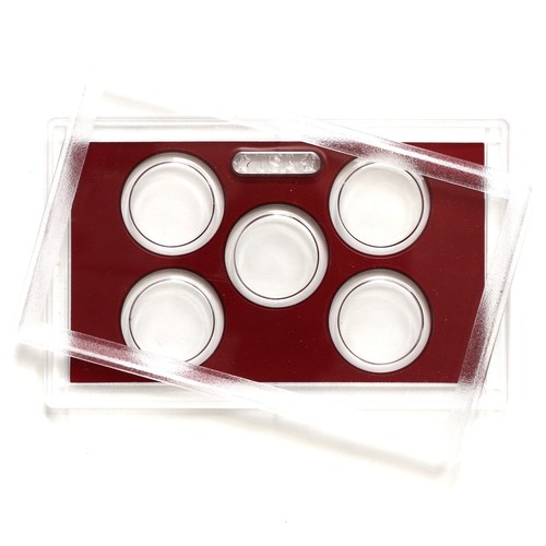 Empty Plastic Lens With Red Insert Holds 5 Quarters