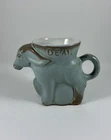 Vintage Frankoma Pottery 1978 DEM Democratic Donkey Mug Blue and Brown