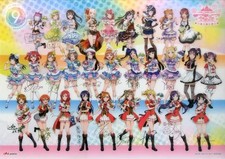 LoveLive! Serie A3 Klarsicht Poster mit Mitgliederunterschriften & Gruppenfoto