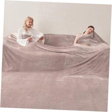 Oversized King Fleece Blanket 120x120 inches, Soft Cozy Warm 120"x120" Taupe