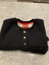 Coleman Black Thermal Henley Sherpa Lined Long Sleeve Shirt Men  s  XXL