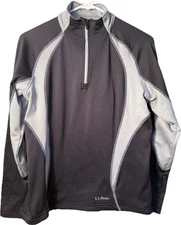 LL BeanBase Layer Running 1/4 Zip Athletic Top Shoulder Pocket Shirt Women Small