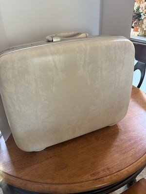 Vintage /1960s/ Samsonite Silhouette Off White /Suitcase Travel Luggage  17''×15''