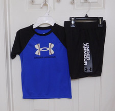 NWT 2pc Under Armour Baseball Logo Shirt Shorts Set sz 6