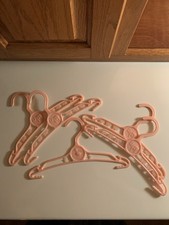Lot of 5 Pink Plastic 1960 s Baby Clothes Hangers Elephants Duck