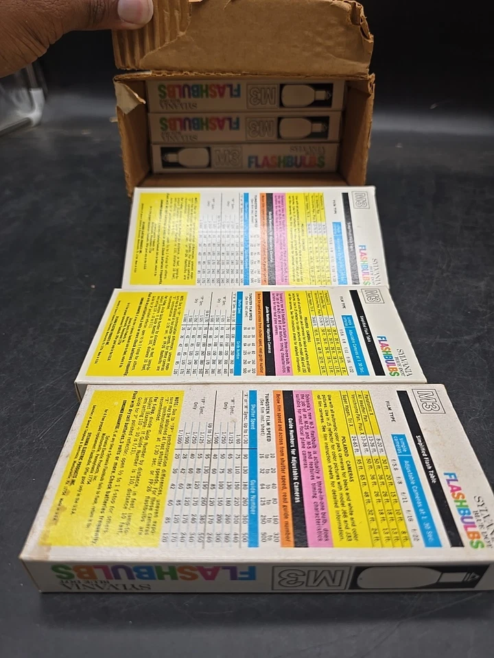 Sylvania 蓝点透明相机闪光灯灯泡 M3 NOS 复古全盒 12 盒  — 第 4/4 张图片