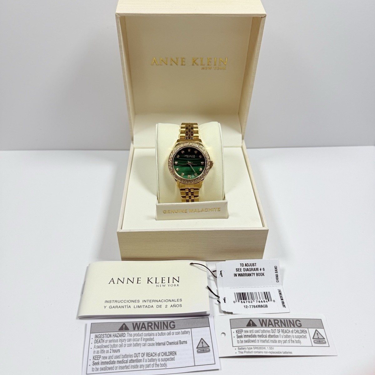 Anne Klein New York 12-7784MAGB Crystal Malachite Dial  display picture 1