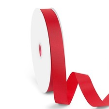 1" Width x 100 Yards Grosgrain Ribbon, Red Ribbed Ribbon for Gift Wrapping, H...