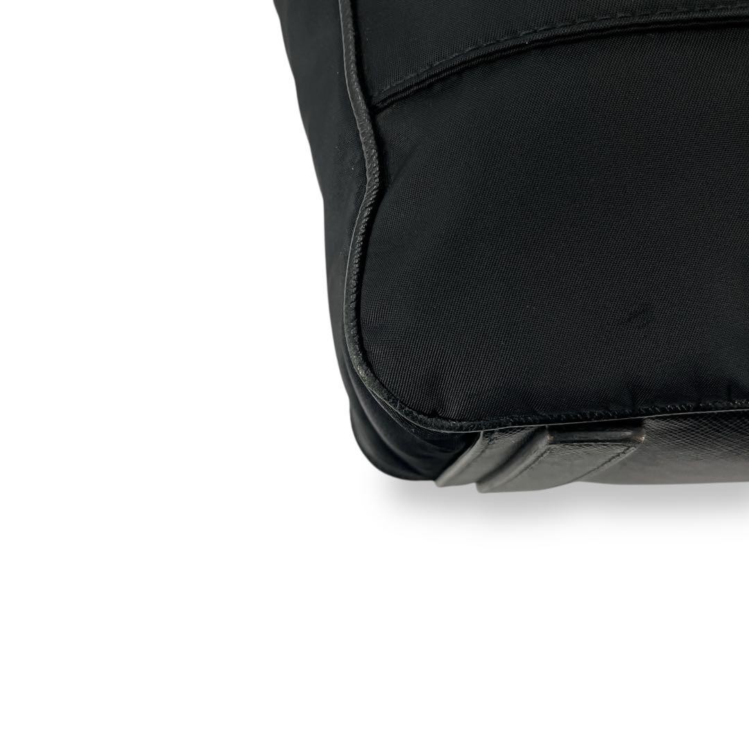 PRADA 2 Way Business Bag Nylon Leather Triangle Logo Shoulder Bag Auth thumbnail 9